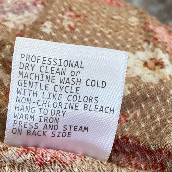 RACHEL Rachel Roy Boat Neck Blouse Rust Brown Floral Sz Small - Picture 10 of 10